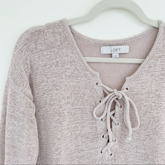 BRAND NEW! Loft Lace-Up Sweater - Picture 3 of 5